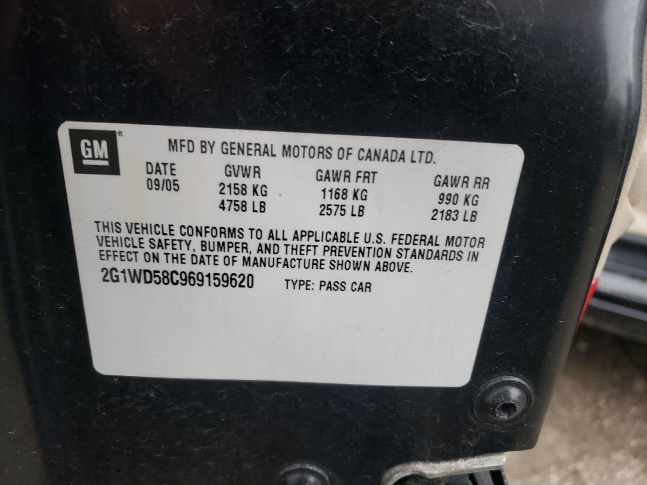 Photo 10 from auction – 2006 CHEVROLET IMPALA SUP with VIN 2G1WD58C969159620