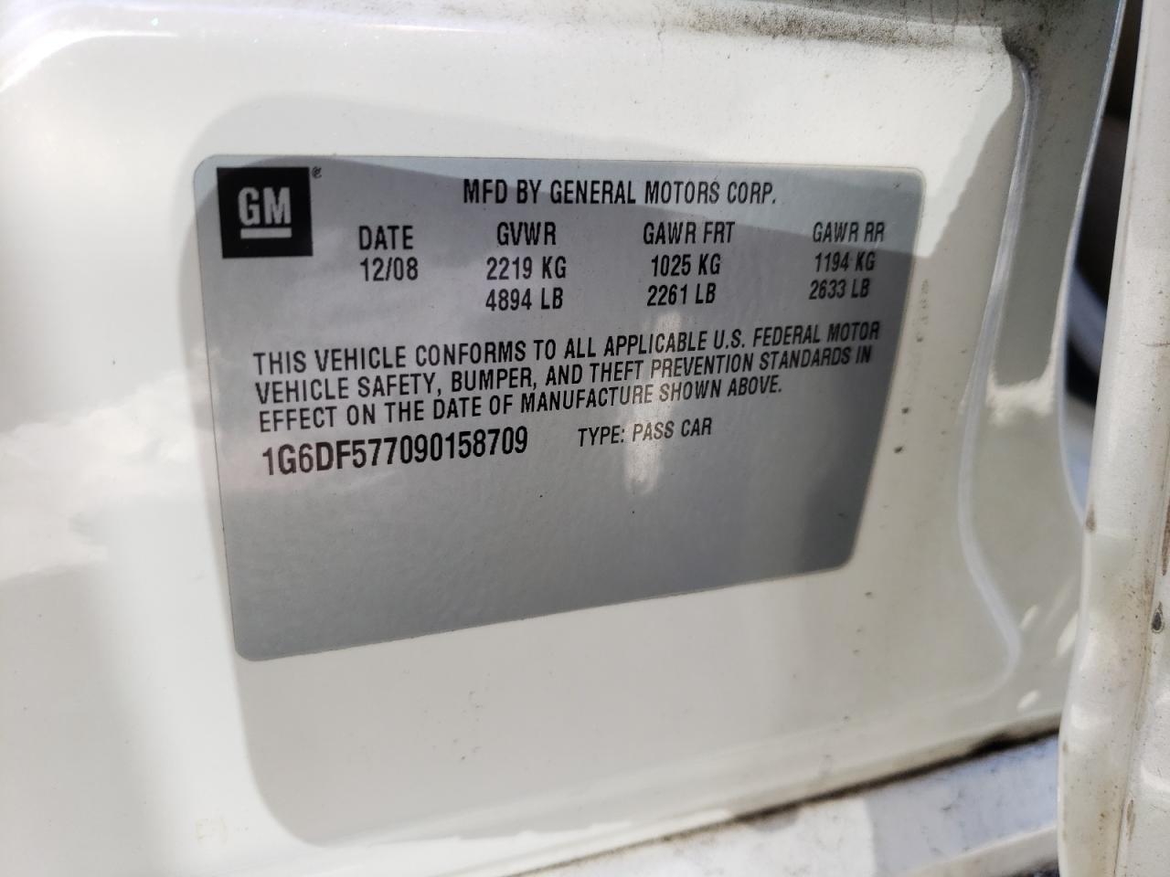 Zdjęcie 10 z aukcji – 2009 CADILLAC CTS z VIN 1G6DF577090158709