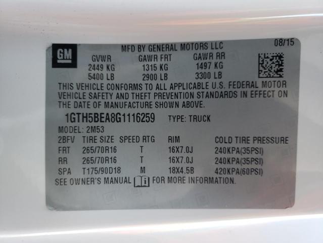 Photo 10 from auction – 2016 GMC CANYON with VIN 1GTH5BEA8G1116259