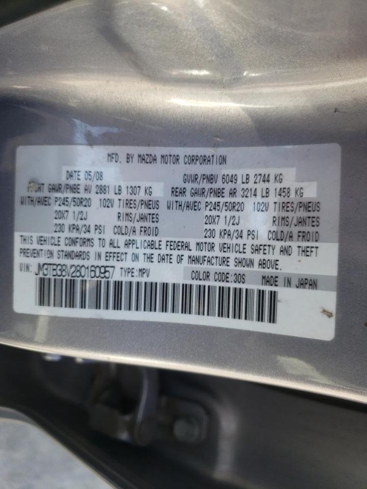 Photo 10 from auction – 2008 MAZDA CX-9 with VIN JM3TB38V280160957