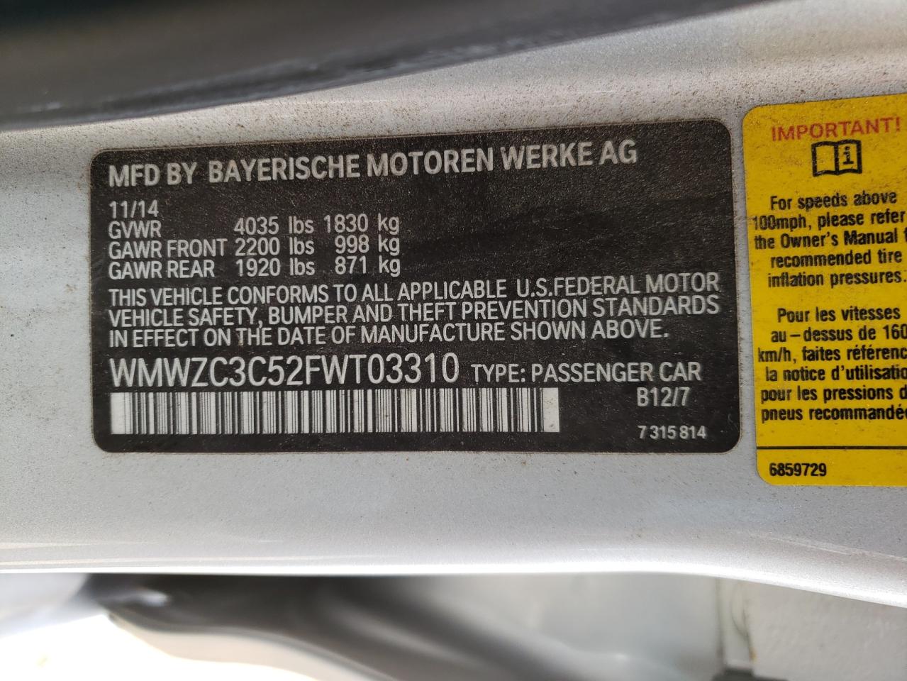 Zdjęcie 10 z aukcji – 2015 MINI COOPER S C z VIN WMWZC3C52FWT03310