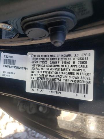 Photo 1 from auction – 2013 HONDA CIVIC LX with VIN 19XFB2F50DE260754