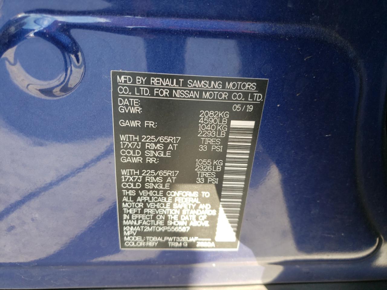 Photo 10 from auction – 2019 NISSAN ROGUE S with VIN KNMAT2MT0KP556587
