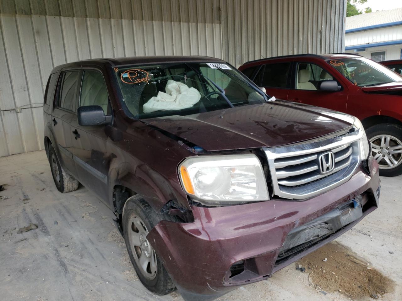HONDA PILOT LX 2015 with VIN 5FNYF4H21FB009606 - Photo from auction