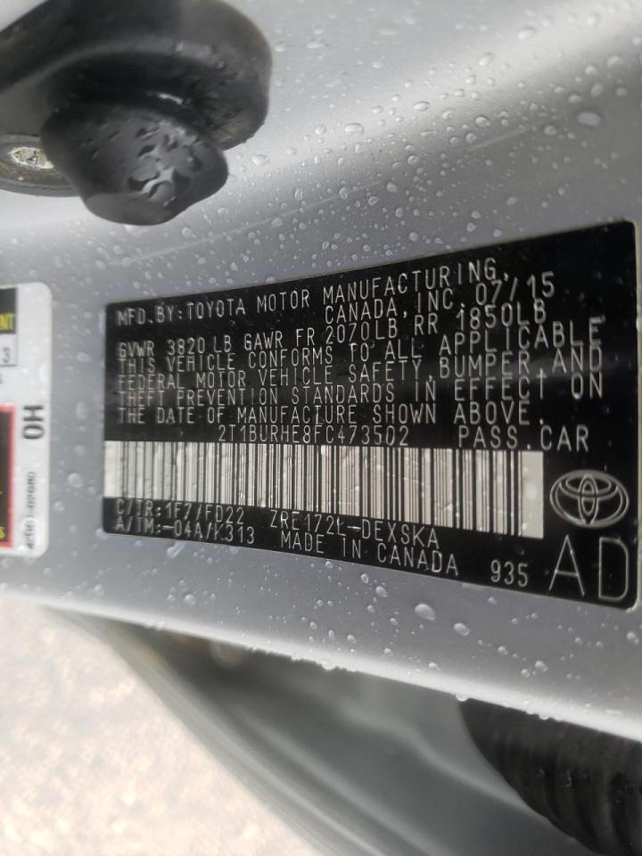 Photo 10 from auction – 2015 TOYOTA COROLLA L with VIN 2T1BURHE8FC473502