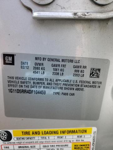 Photo 10 from auction – 2013 CHEVROLET MALIBU 1LT with VIN 1G11D5RR4DF104459