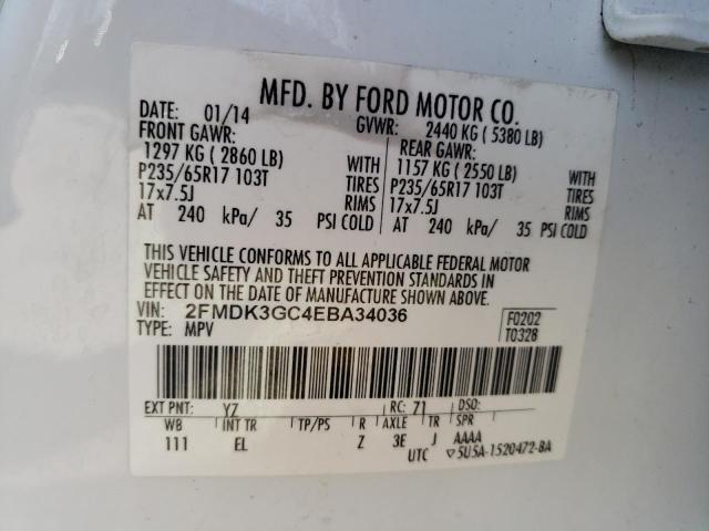 Photo 10 from auction – 2014 FORD EDGE SE with VIN 2FMDK3GC4EBA34036