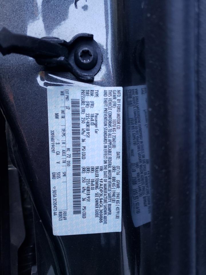 Photo 10 from auction – 2016 FORD FOCUS ST with VIN 1FADP3L94GL369886