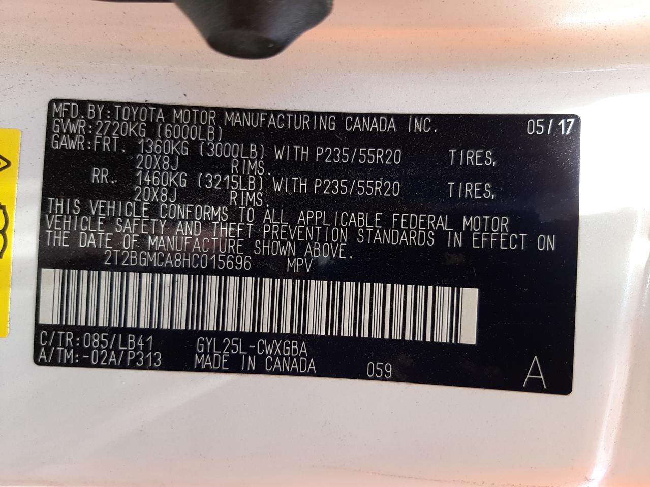 صورة رقم 10 من المزاد - 2017 LEXUS RX 450H BA مع VIN 2T2BGMCA8HC015696