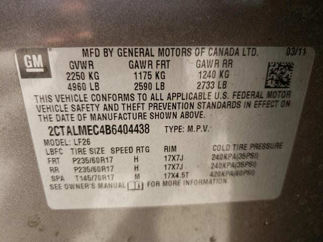 Photo 10 from auction – 2011 GMC TERRAIN SL with VIN 2CTALMEC4B6404438