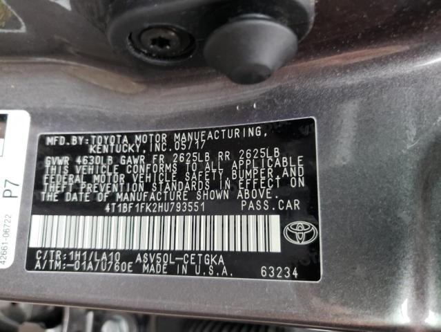 Photo 1 from auction – 2017 TOYOTA CAMRY LE with VIN 4T1BF1FK2HU793551