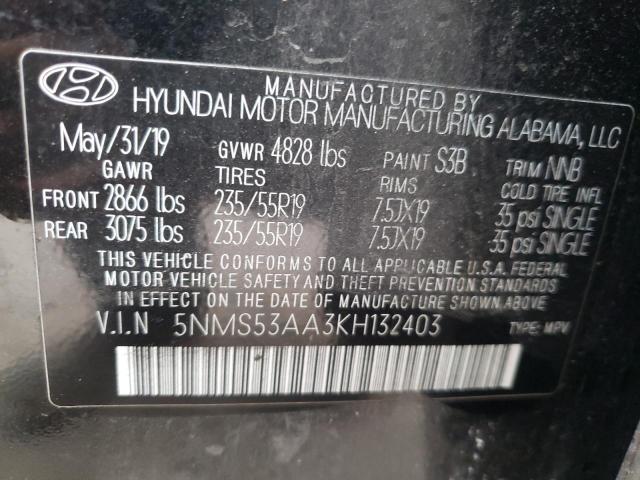 Photo 10 from auction – 2019 HYUNDAI SANTA FE L with VIN 5NMS53AA3KH132403