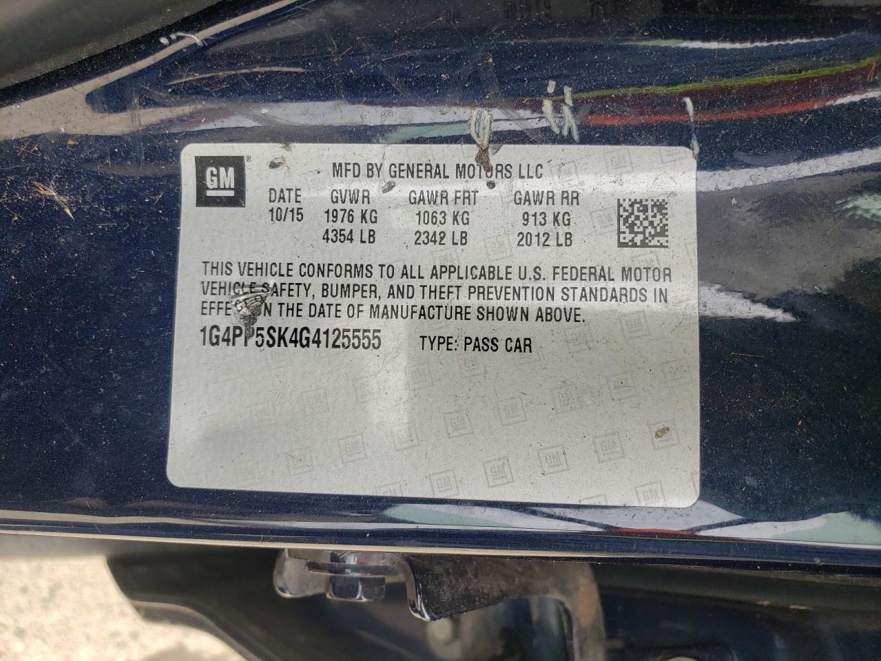 Photo 10 from auction – 2016 BUICK VERANO with VIN 1G4PP5SK4G4125555