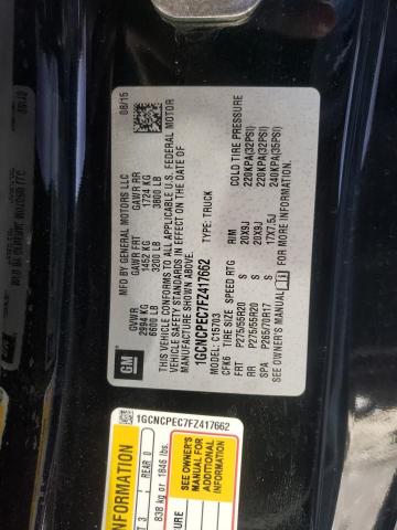 Photo 10 from auction – 2015 CHEVROLET SILVERADO with VIN 1GCNCPEC7FZ417662