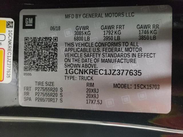 Photo 10 from auction – 2018 CHEVROLET 1500 with VIN 1GCNKREC1JZ377635
