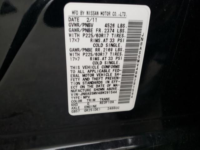 Photo 10 from auction – 2011 NISSAN ROGUE with VIN JN8AS5MV4BW291544