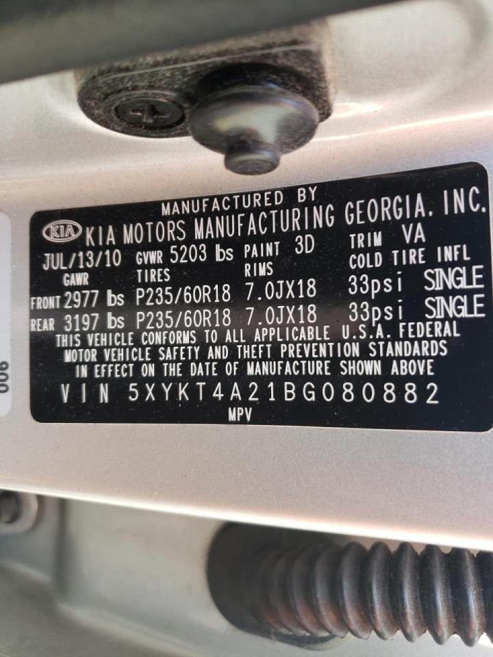 Photo 10 from auction – 2011 KIA SORENTO BA with VIN 5XYKT4A21BG080882