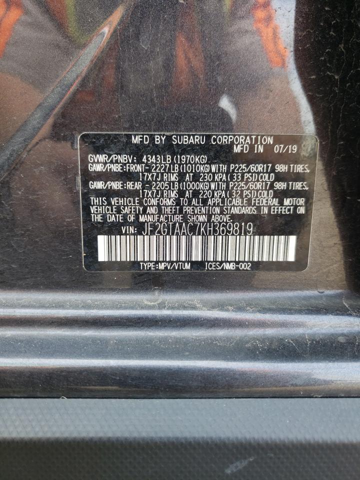 Photo 10 from auction – 2019 SUBARU CROSSTREK with VIN JF2GTAAC7KH369819