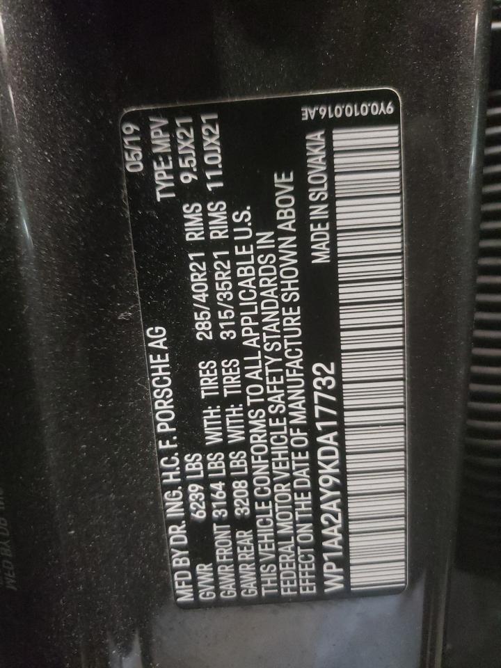 Photo 10 from auction – 2019 PORSCHE CAYENNE with VIN WP1AA2AY9KDA17732