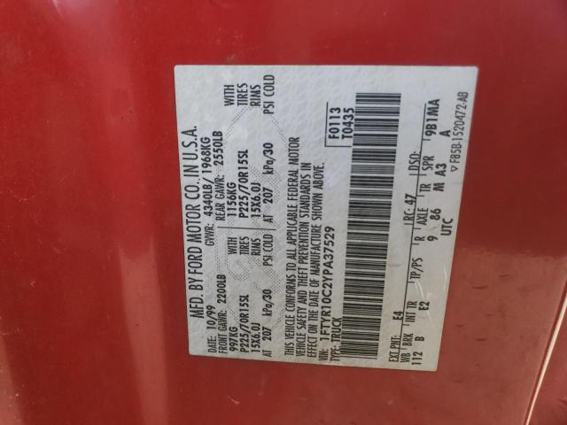 Photo 10 from auction – 2000 FORD RANGER with VIN 1FTYR10C2YPA37529