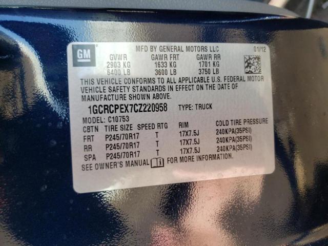 Photo 10 from auction – 2012 CHEVROLET SILVERADO with VIN 1GCRCPEX7CZ220958