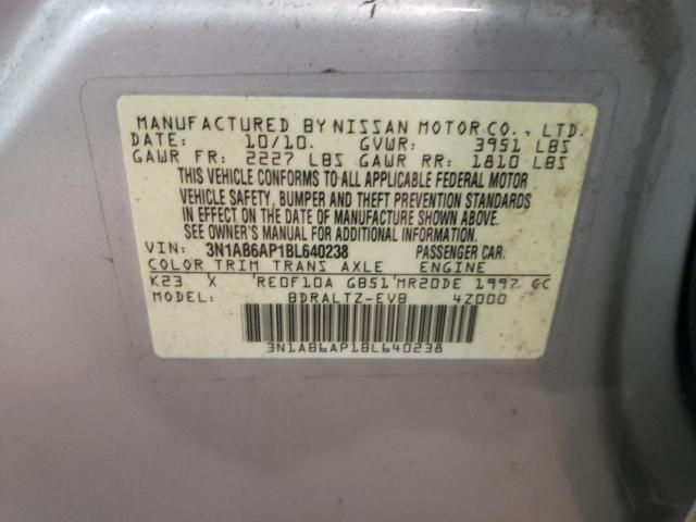 Photo 10 from auction – 2011 NISSAN SENTRA with VIN 3N1AB6AP1BL640238