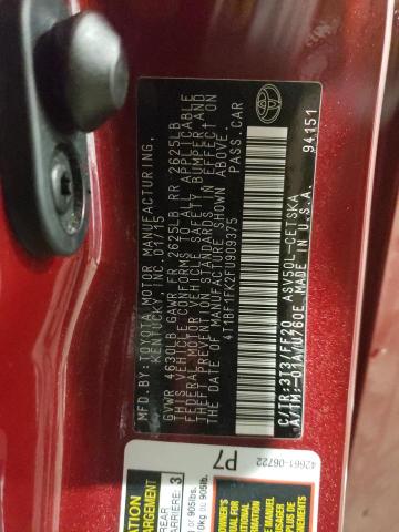 Photo 10 from auction – 2015 TOYOTA CAMRY LE with VIN 4T1BF1FK2FU909375