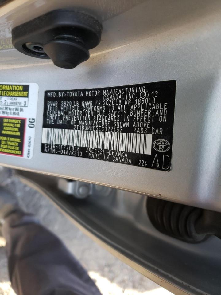 Photo 10 from auction – 2014 TOYOTA COROLLA L with VIN 2T1BURHE5EC022462