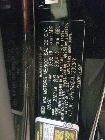 Photo 10 from auction – 2020 KIA FORTE FE with VIN 3KPF24AD4LE239348