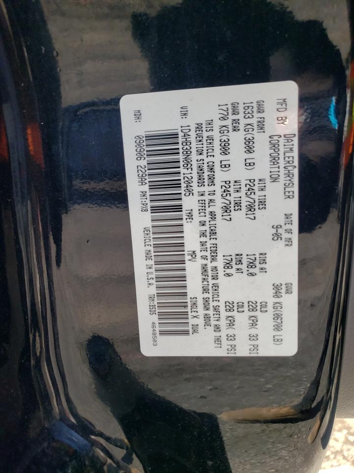 Photo 10 from auction – 2006 DODGE DURANGO SX with VIN 1D4HB38N06F120405