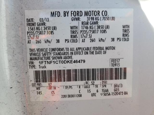 Photo 10 from auction – 2013 FORD F150 with VIN 1FTNF1CT0DKE46479