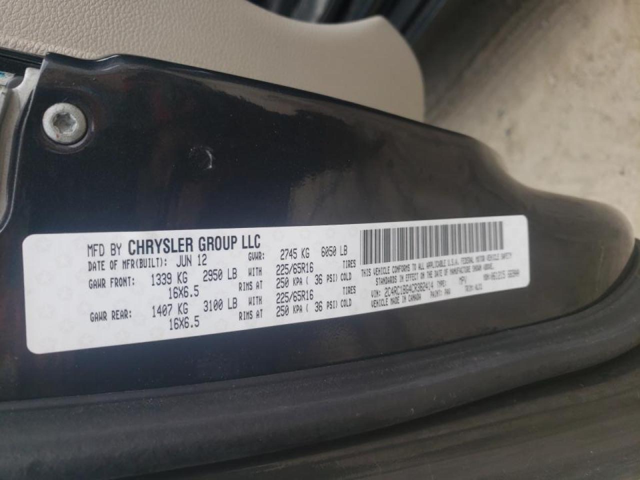 Photo 10 from auction – 2012 CHRYSLER TOWN & COU with VIN 2C4RC1BG4CR382414