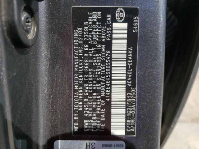 Photo 10 from auction – 2009 TOYOTA CAMRY BASE with VIN 4T4BE46K59R055478