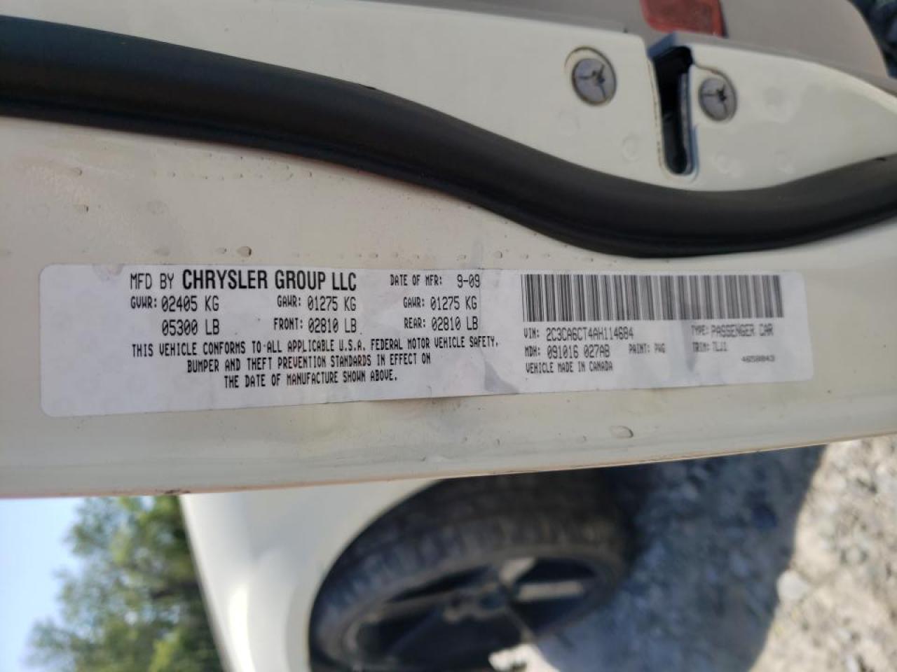 Photo 10 from auction – 2010 CHRYSLER 300C with VIN 2C3CA6CT4AH114684