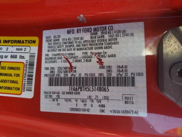Photo 10 from auction – 2020 FORD MUSTANG with VIN 1FA6P8TH5L5148065