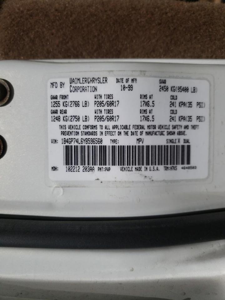 Photo 10 from auction – 2000 DODGE GRAND CARA with VIN 1B4GP74L6YB596560