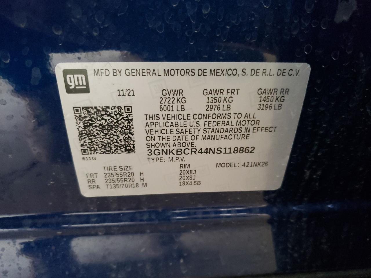 Photo 10 from auction – 2022 CHEVROLET BLAZER 2LT with VIN 3GNKBCR44NS118862