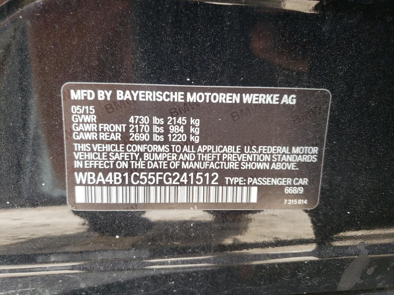 Photo 10 from auction – 2015 BMW 435 I GRAN with VIN WBA4B1C55FG241512
