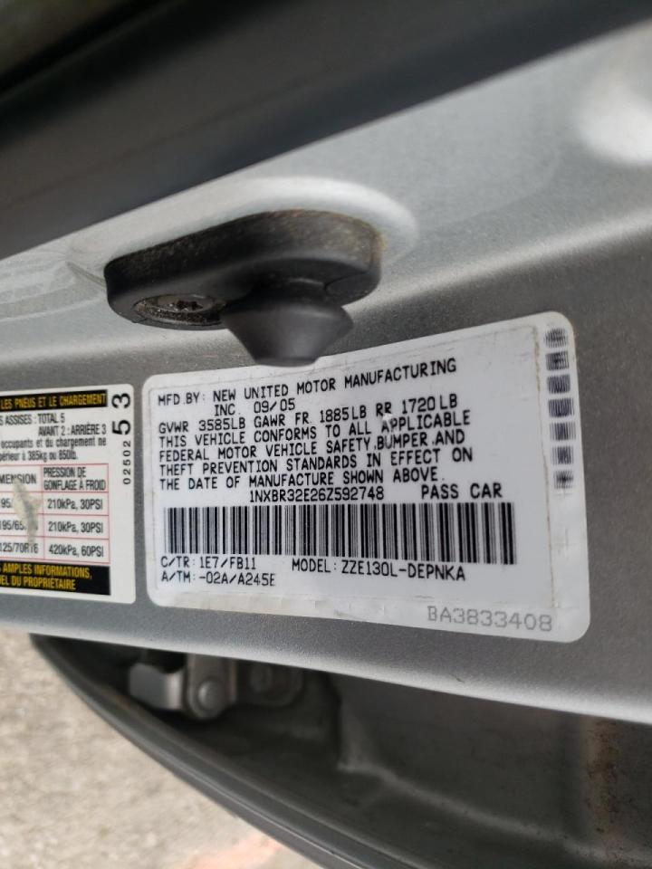 Photo 10 from auction – 2006 TOYOTA COROLLA CE with VIN 1NXBR32E26Z592748