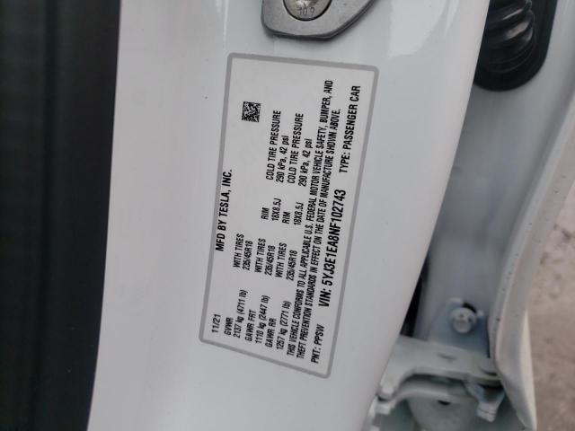 Photo 10 from auction – 2022 TESLA MODEL 3 with VIN 5YJ3E1EA8NF102743