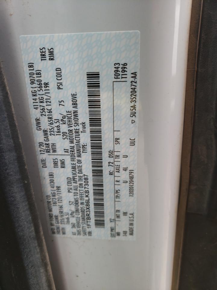 Photo 10 from auction – 2020 FORD TRANSIT T- with VIN 1FTBR3X86LKB73087