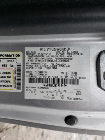 Photo 10 from auction – 2017 FORD MUSTANG with VIN 1FA6P8TH0H5218479