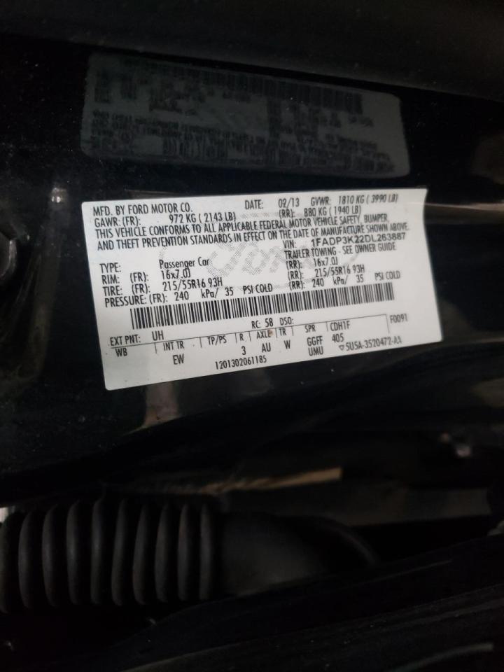 Zdjęcie 10 z aukcji – 2013 FORD FOCUS SE z VIN 1FADP3K22DL263887