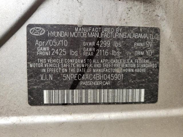 Photo 10 from auction – 2011 HYUNDAI SONATA SE with VIN 5NPEC4AC4BH045901