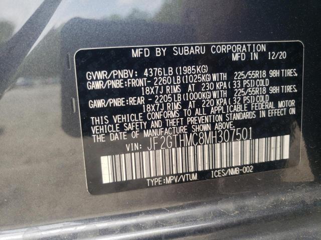 Photo 10 from auction – 2021 SUBARU CROSSTREK with VIN JF2GTHMC8MH307501