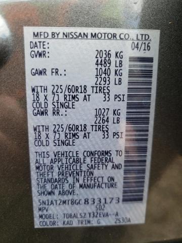 Photo 10 from auction – 2016 NISSAN ROGUE S with VIN 5N1AT2MT8GC833173