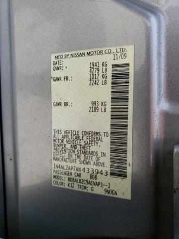 Photo 10 from auction – 2010 NISSAN ALTIMA BAS with VIN 1N4AL2AP7AN433943