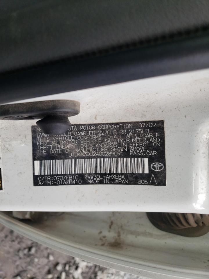 Photo 10 from auction – 2010 TOYOTA PRIUS with VIN JTDKN3DU2A0028909