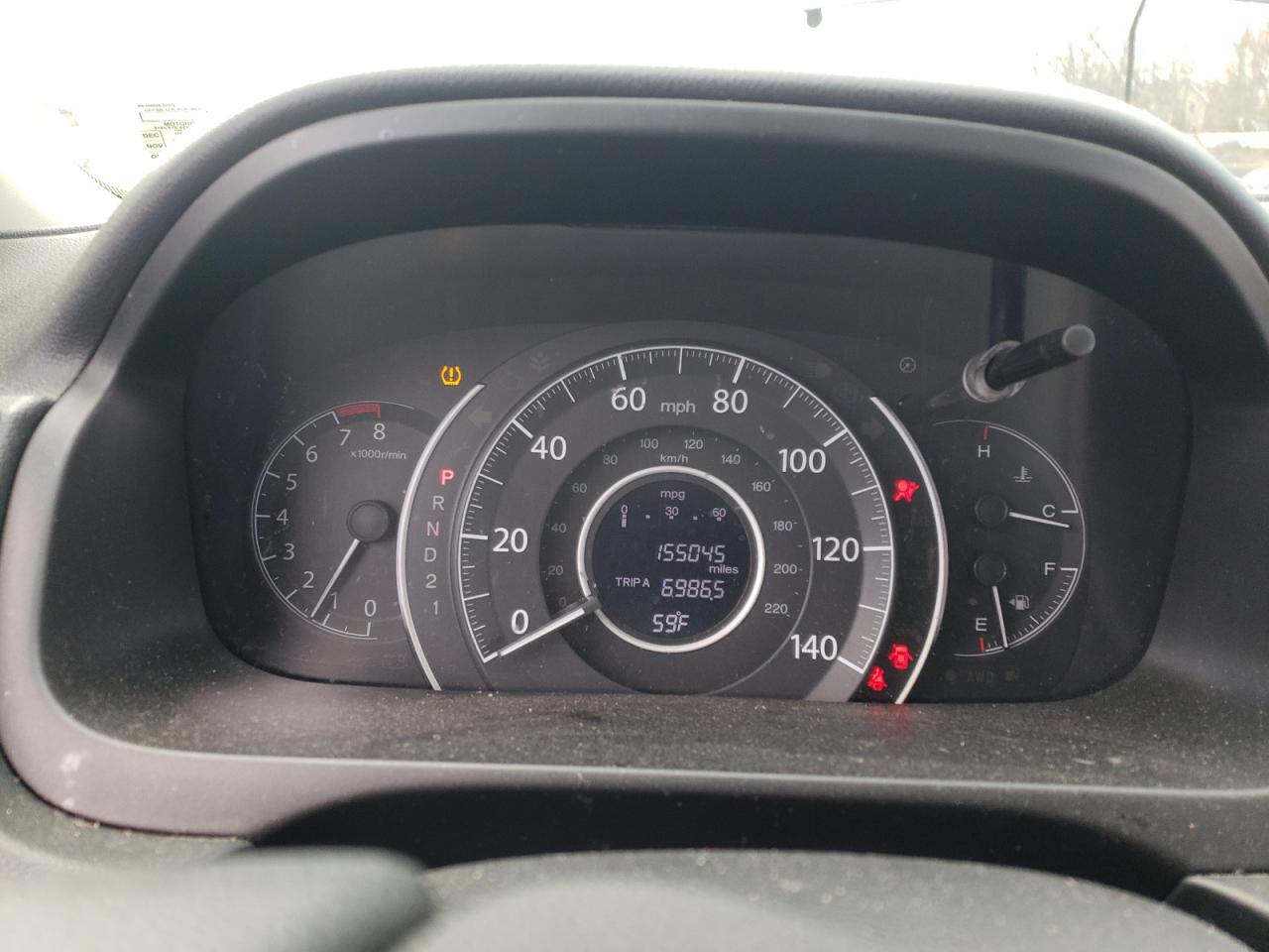 Photo 8 from auction – 2014 HONDA CR-V LX with VIN 2HKRM4H33EH702941