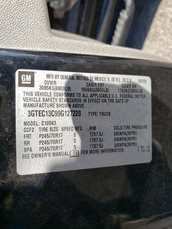 Photo 10 from auction – 2009 GMC SIERRA C15 with VIN 3GTEC13C99G127220